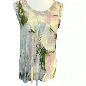 SIMPLY VERA WANG Sleeveless Watercolor Tunic Top Cream Size Large​